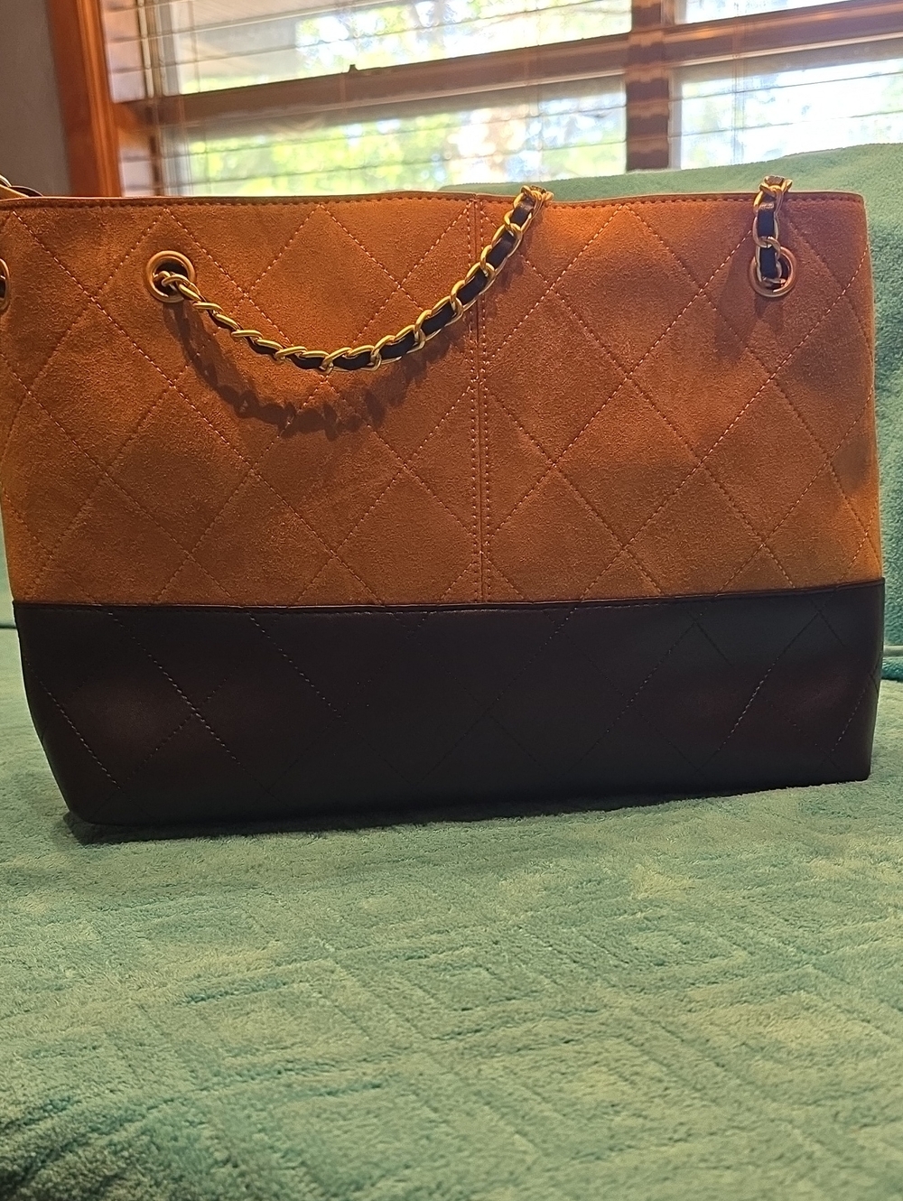 Leather And Suede Tote Bag - Picture 3 of 3